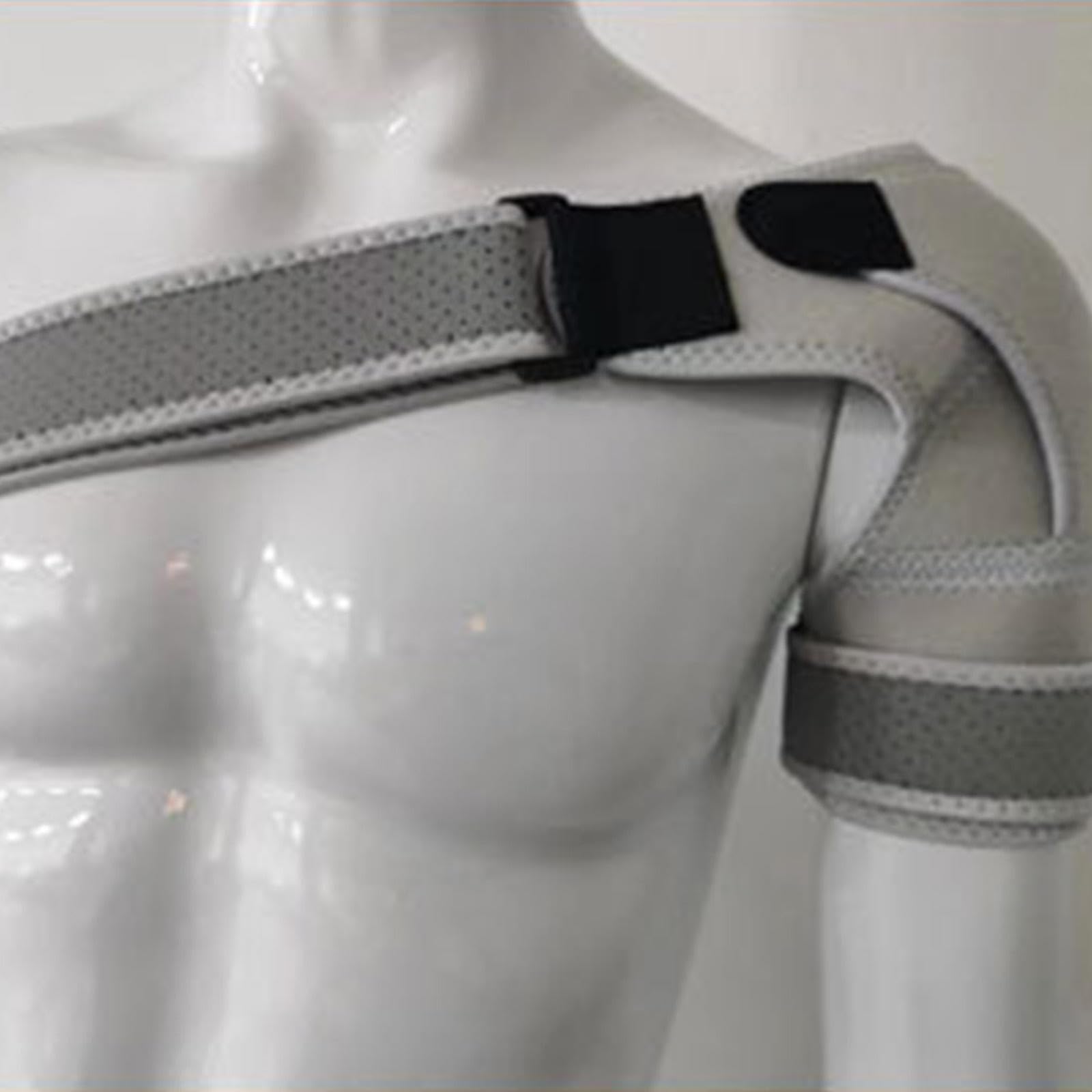 PopieL Tutore per Spalla per Uomo e Donna - Tutore di Supporto per Cuffia Dei Rotatori con Morbida Imbottitura Sotto Le Ascelle per Alleviare Il Dolore Alla Spalla e Manica Compressione,Grey