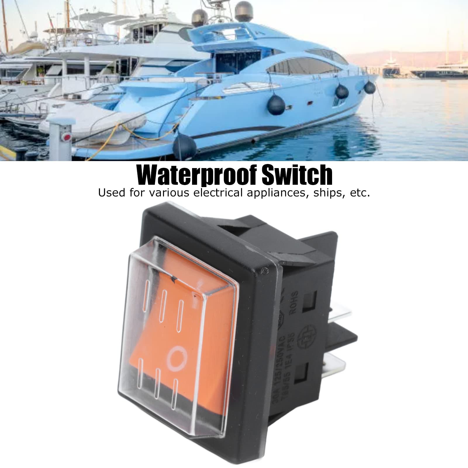 Interruttore A Bilanciere Impermeabile IP67 - 2 Posizioni, 4 Pin, ON-OFF DPST, 16A 250VAC - Foto 5