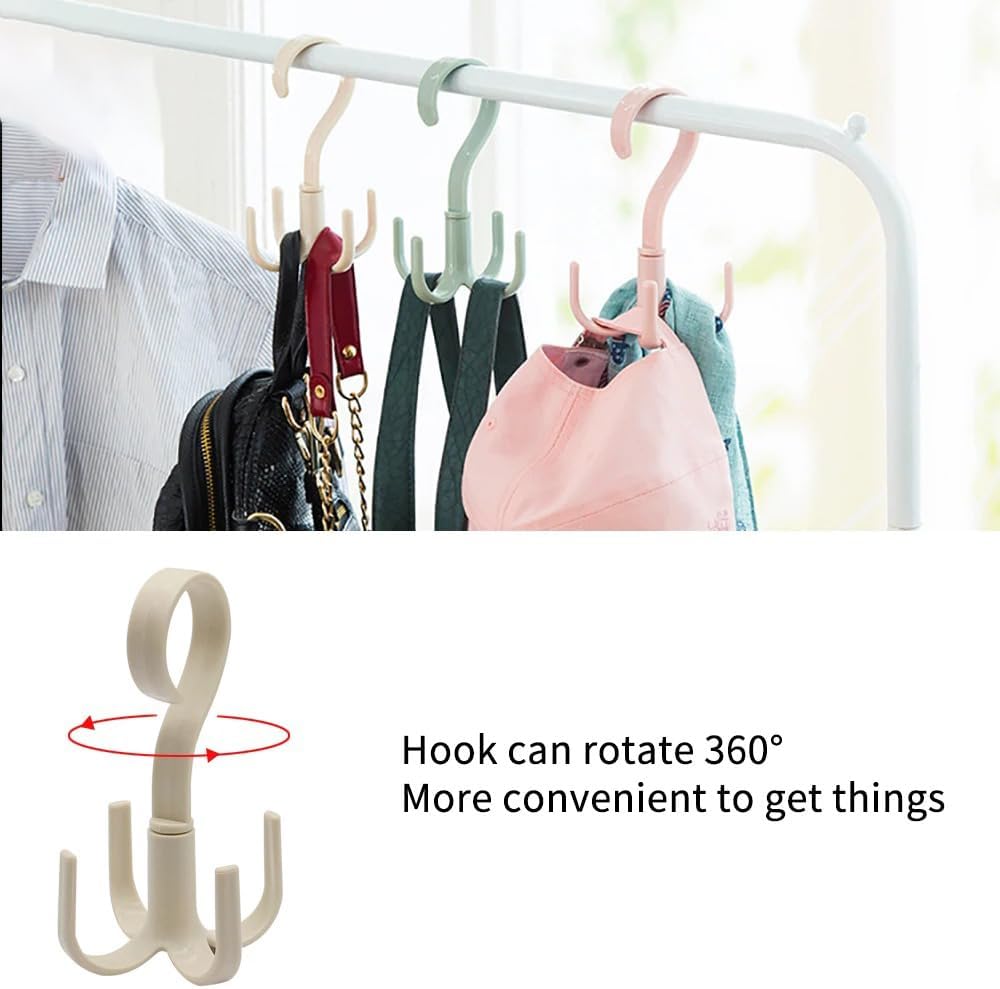 360° Rotating Multi-Functional Claw Hanger Hook for Closet & Home – Space-Saving Organizer for Bags, Scarves, Hats, Towels & Accessories-Blue