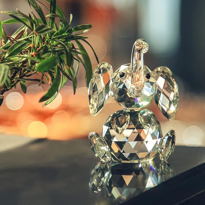 Figura Decorativa Elefante de Cristal H&D Coleccionable miniatura 6