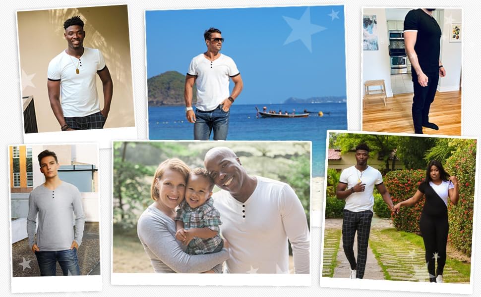 MLANM Mens Casual Slim Fit Basic Henley Short/Long Sleeve Fashion Cotton T-Shirt - Image 6