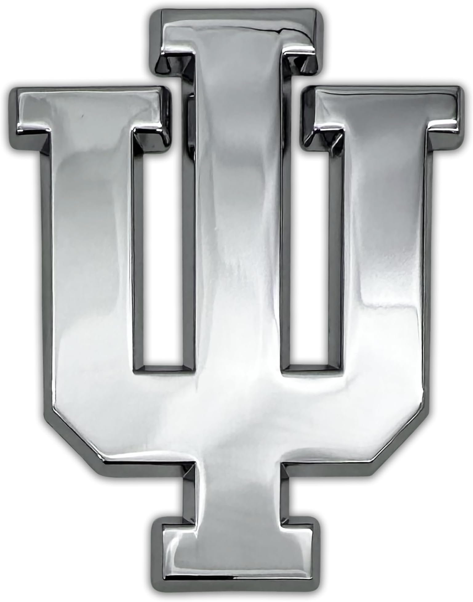 Elektroplate Officially Licensed Indiana University IU Hoosiers All Metal Chrome Emblem for Cars, Trucks, and All Auto | Universal Fit at 3.0" x 2.5" | Weatherproof