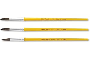 Crayola Brush Watercolor, Size 8, Camel Hair Blend, Round, 3/Pack