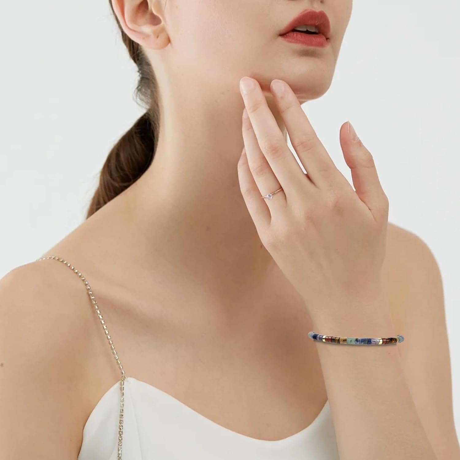 Inspirational Gifts Bracelets for Women Beaded Bracelets for Women Natural Stone Healing Bracelet Get Well Gifts for Friends Mom Daughter Sister Coworker - Image 5