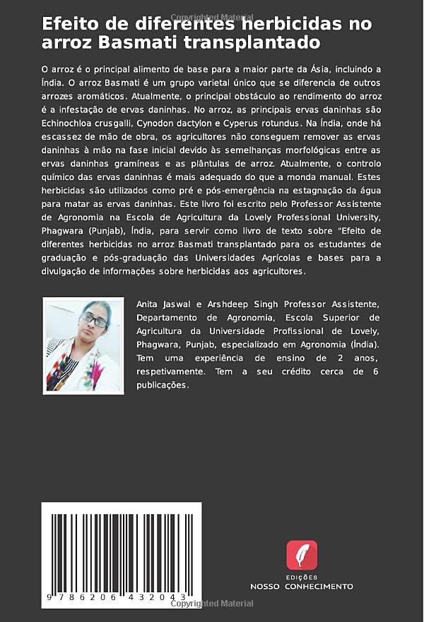Miniatura 2 de Efeito de diferentes herbicidas no arroz Basmati transplantado Controlo de ervas daninhas por herbicidas (Portuguese Edition)