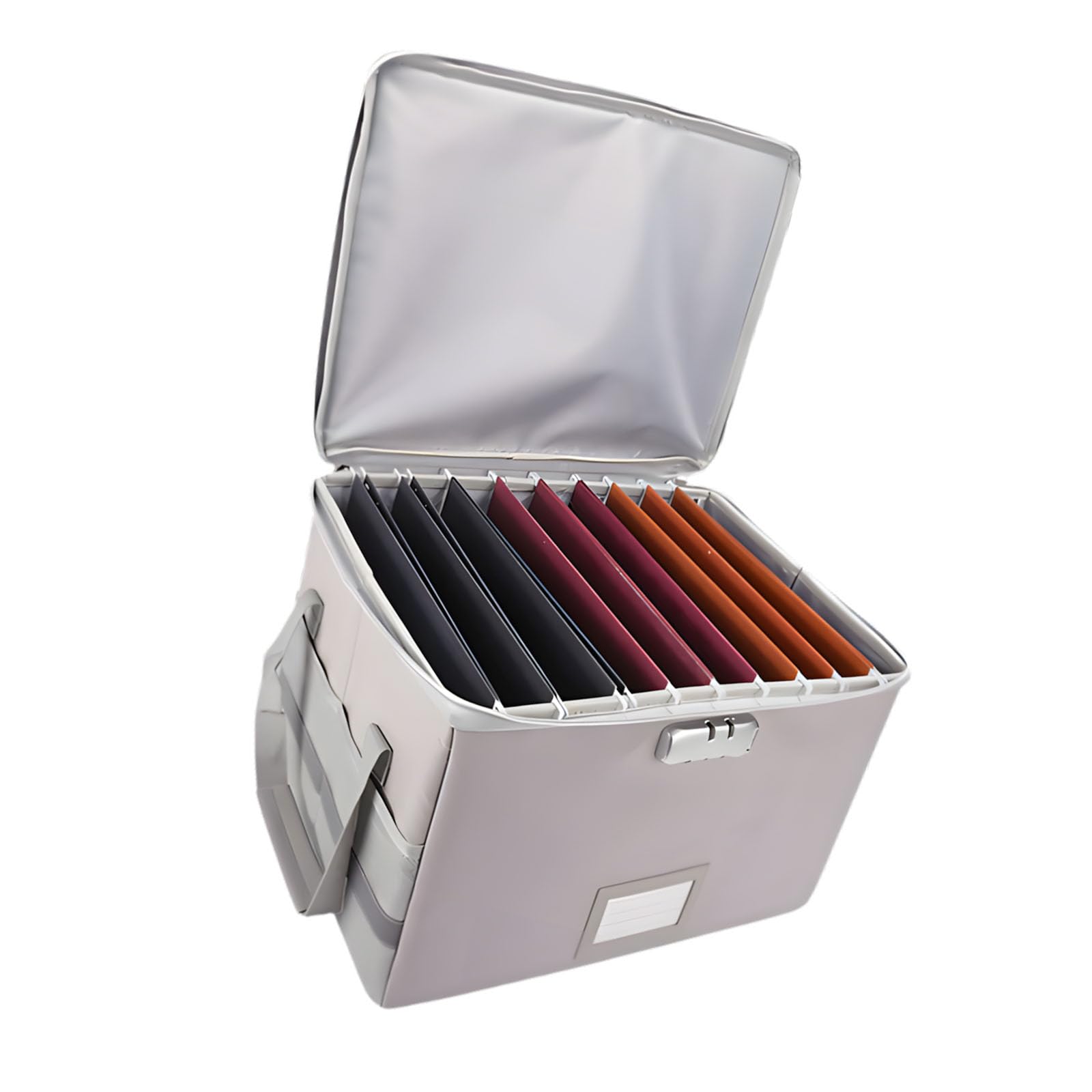 Msioytog Foldable Document Holder with Ergonomic Grip and Big Space for Important Files Security Aluminum Foil Insulated File Box