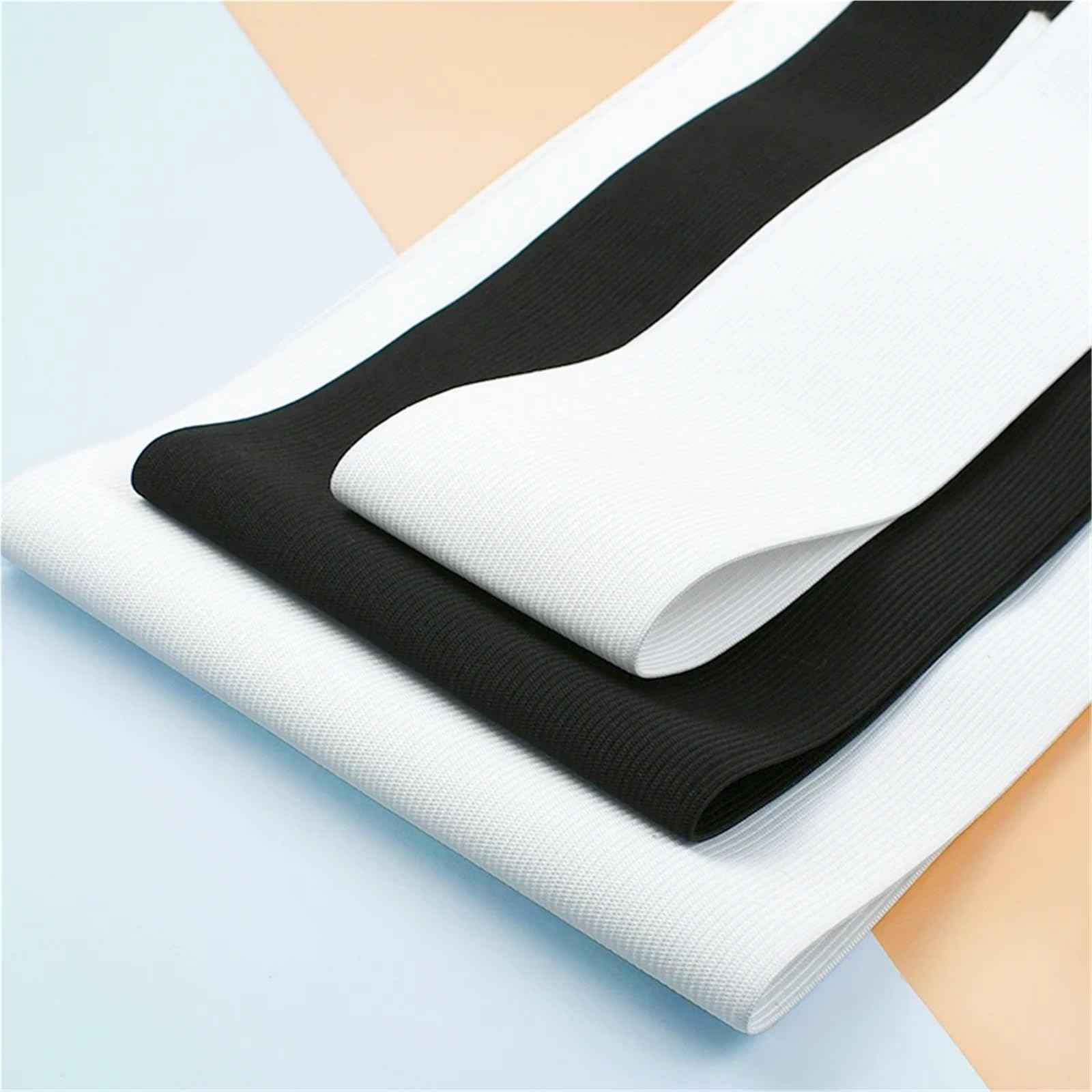 Cinta elástica de punto para costura, Banda De Goma Extraancho 1 Metro, 7-40cm, Cinta Elástica Ganchillo, Cincha Resorte for Cintura(White,40cm)
