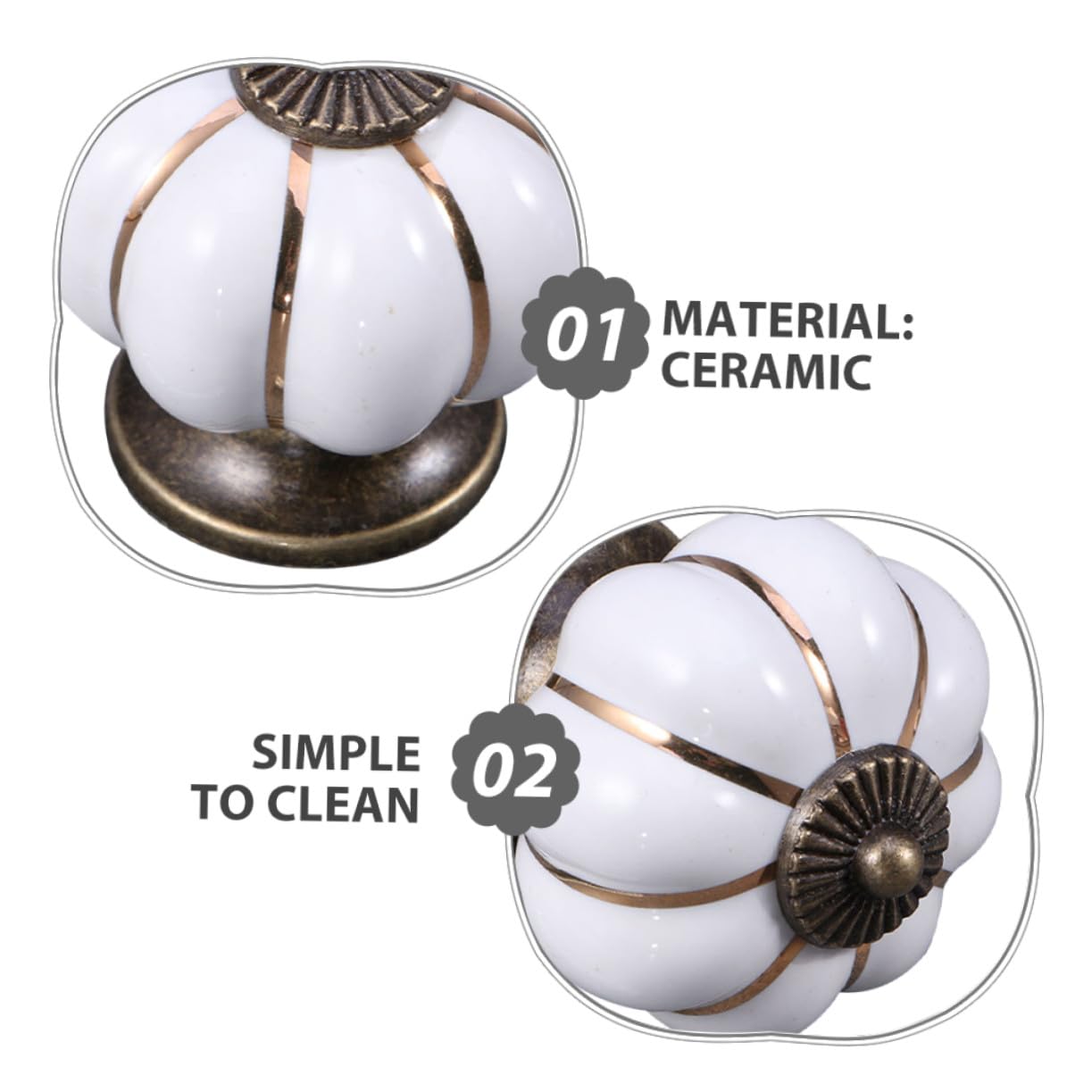 8 Pezzi Di Maniglie In Ceramica A Forma Di Zucca Maniglie Per Cassetti Vintage Ferramenta Da Cucina Per Mobili Pomelli Per Cassettiere Pomelli Per Mobili In Porcellana