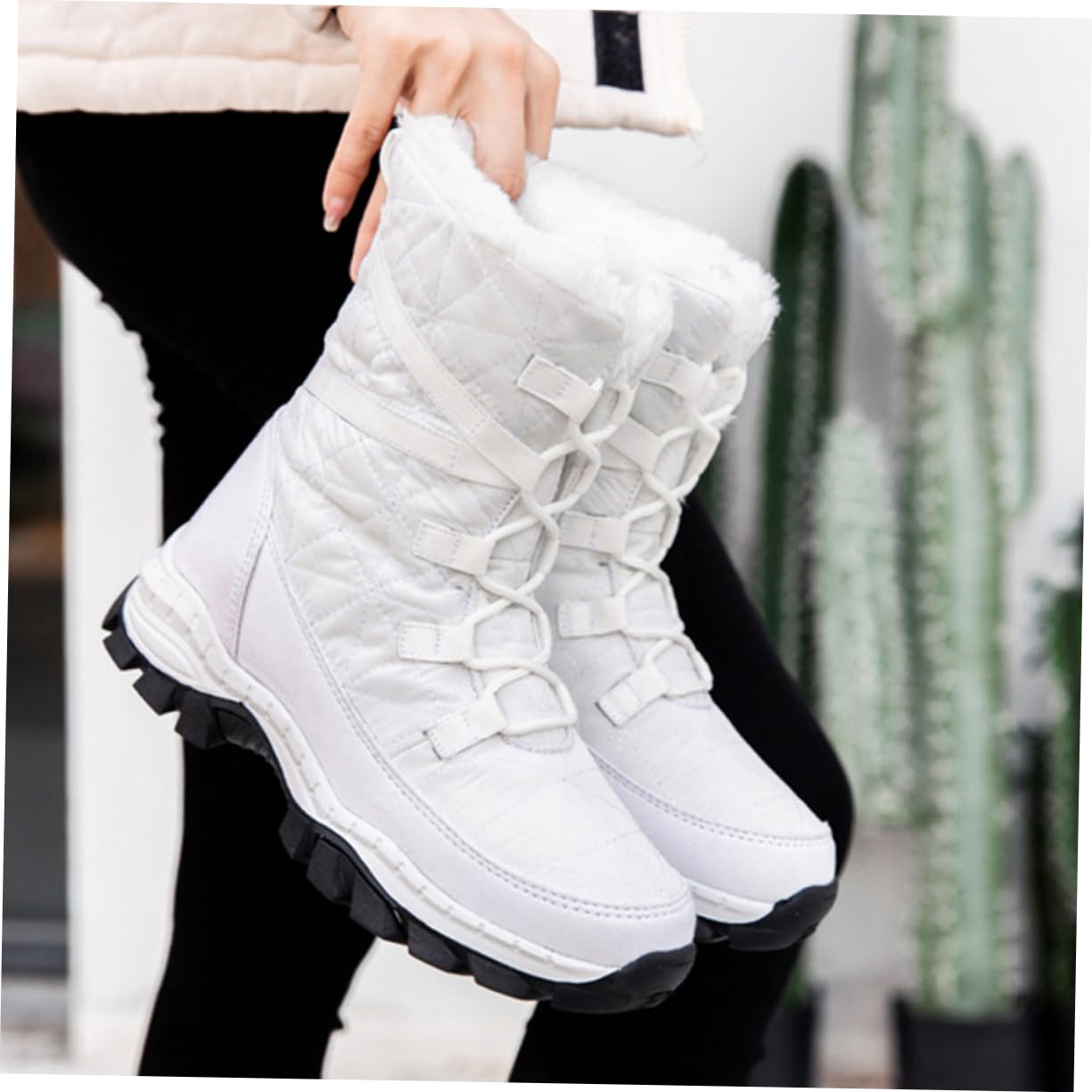 SOIMISS botas de nieve escarpines mujer bota mujer shoes de zapaos ines de nieve con forro de felpa ines de e as comodas as calientes de Black