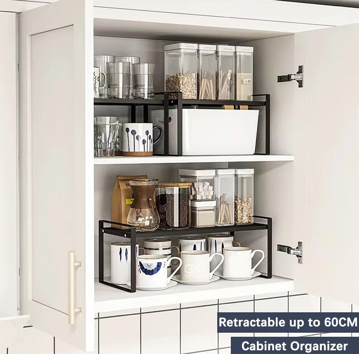 Stackable Cabinet Shelf Kitchen Cabinet Stackable Insert Storage Shelf