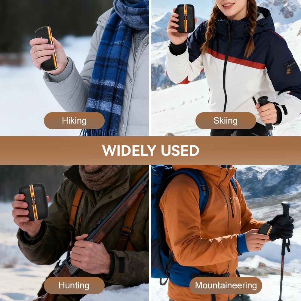 URAQT Podgrzewacz do rąk 2 w 1, 6000 mAh, oświetlenie RGB z możliwością ładowania, magnetyczny podgrzewacz do rąk, 4 poziomy ciepła z możliwością ładowania, idealny prezent dla mężczyzn i kobiet w