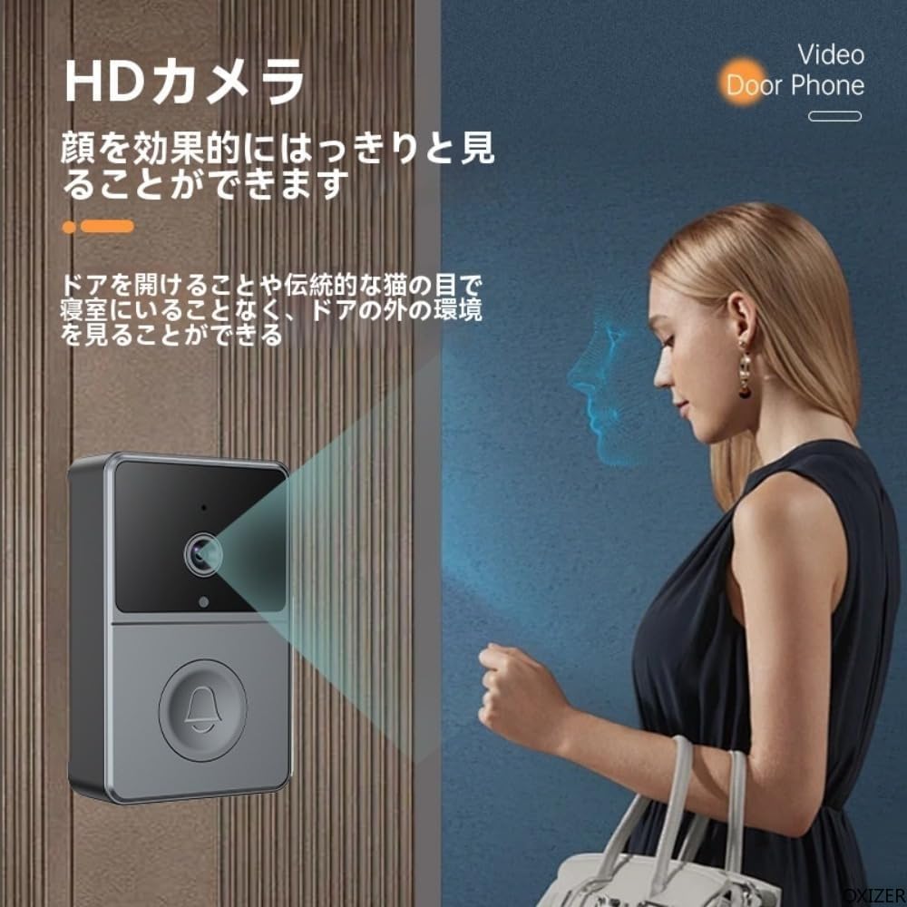 Amazon.co.jp: OXIZER インターホン スマートビデオドアベル 工事不要