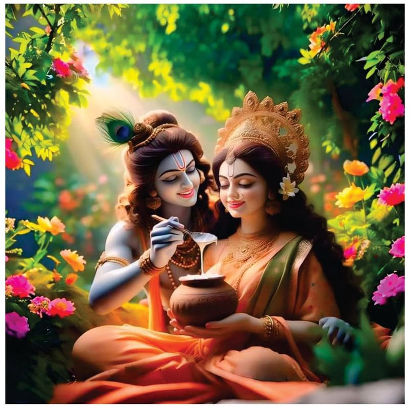 Image of British Terminal Cute little Bal Gopal Baby God Krishna| Kanha Ji | Laddu Lord Makhan Chor Painting Religious Poster for Pregnant Women for wall (matt thin vinyl,sticker,multicolor,unframed)| bj81
