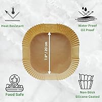 Vista 2 de Revestimientos cuadrados desechables para freidora de aire, papel pergamino para accesorios de freidora de aire, forros para cesta de freidora