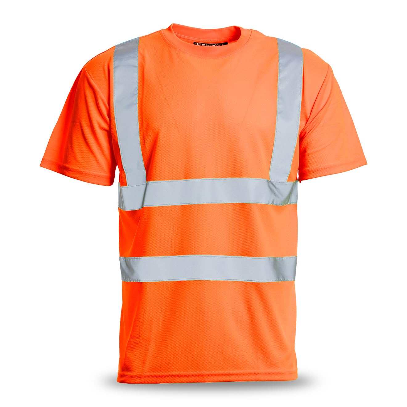 Blackrock Hi-Vis T-Shirt, Rail Spec Orange Hi Vis, High Viz T Shirt, Tshirt for Men, Work PPE, Birdseye Polyester, Breathable, Moisture-Wicking Material, Utility Safety Tops, Size Large