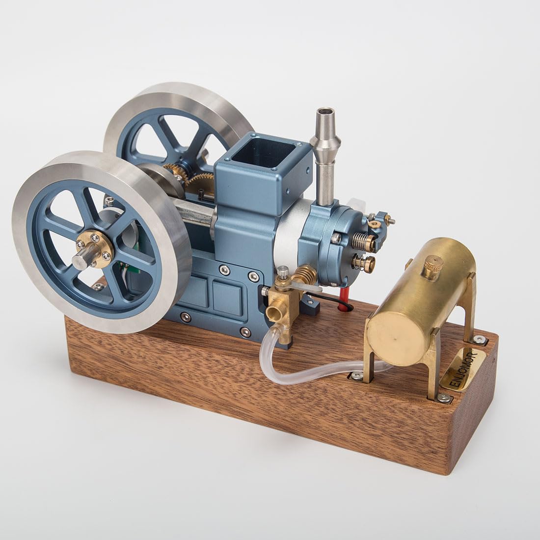 CreativeBlocker Dampfmaschine Funktionsfähig | 4-Takt-Metallmotormodell für Erwachsene, Hit & Miss Motorenmodelle, Mini 6cc motor modell, Experimentierkasten Wissenschaft Geschenk (RTR/Blau)