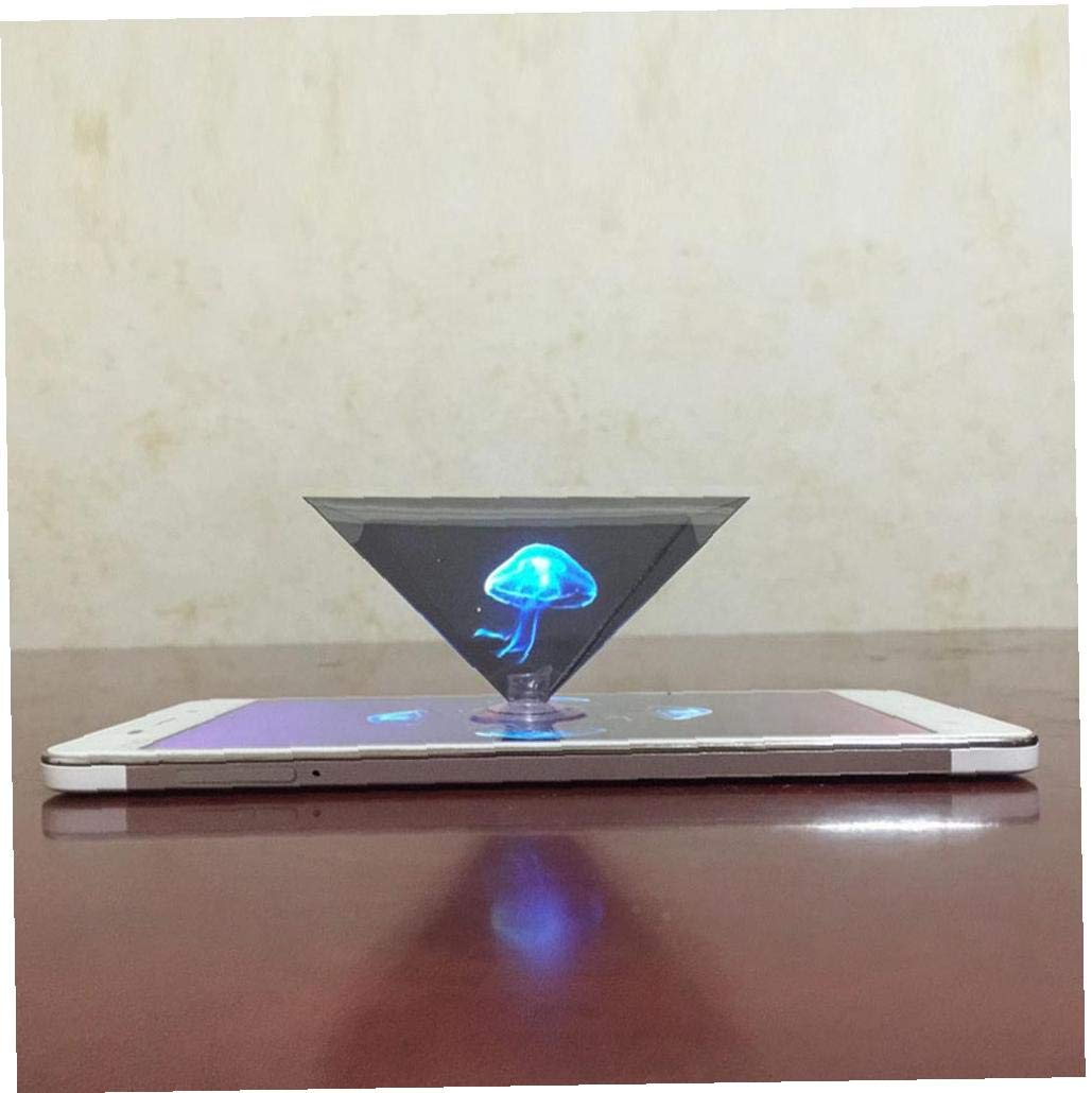 Il Video Proiettore 2 Pc 3D Ologramma Piramide Banco di Mostra Universale per Il Telefono Mobile