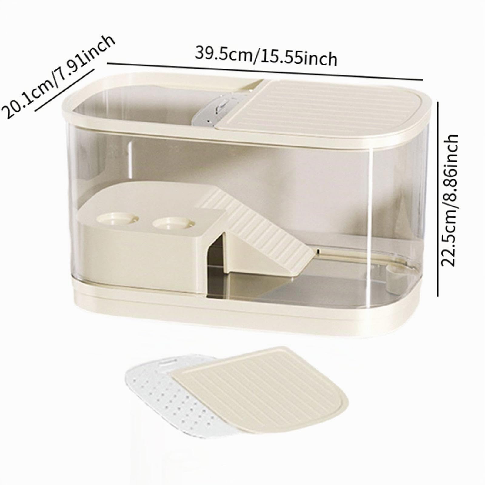 Sharplace Tanque para Tortugas con Acuario para Tortugas Hábitat para Reptiles de Agua Dulce, Beige Grande