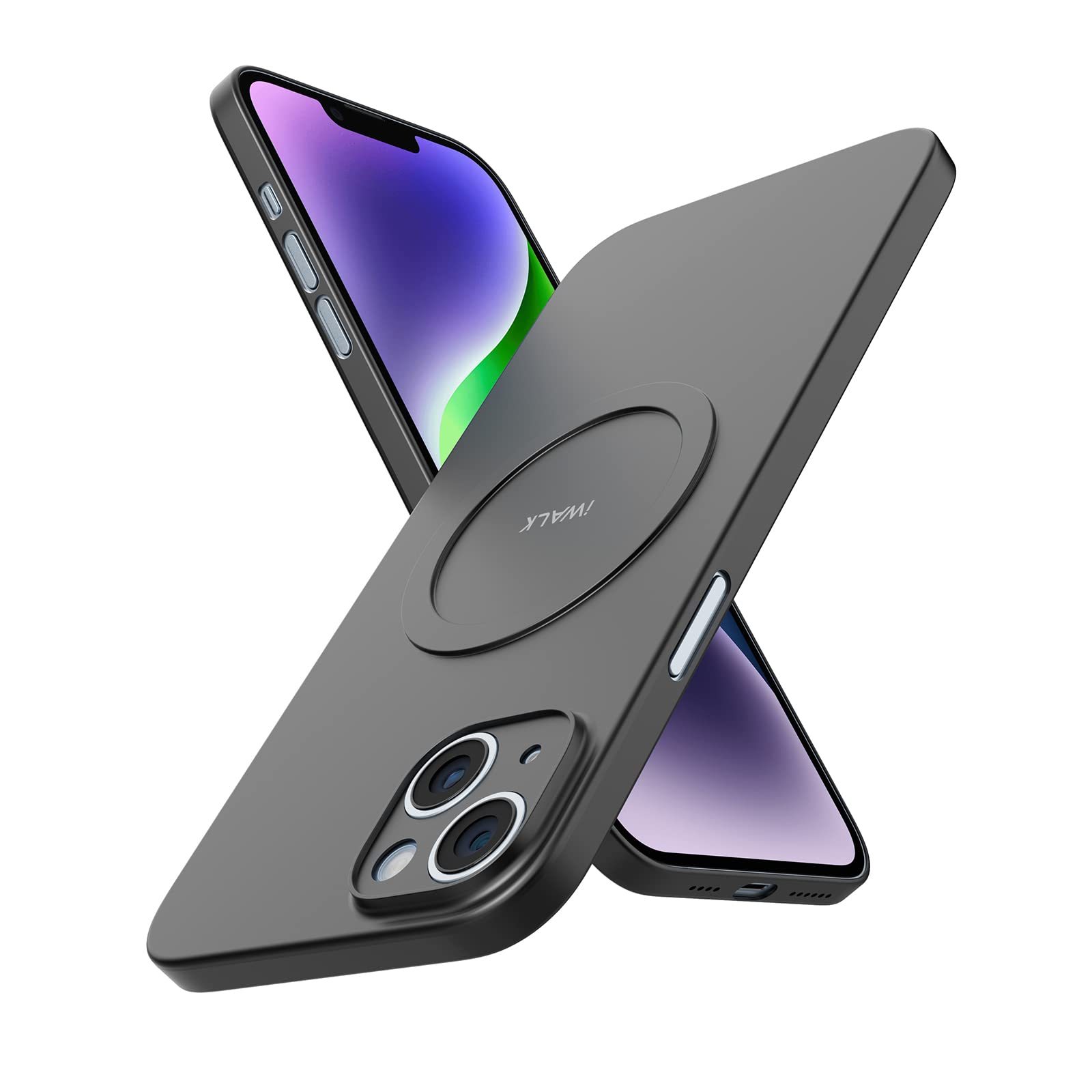 iWALK Leggings Case with Magnetic Designed Compatible with iPhone 14, 6.1 Inch,[Full Camera Protection and Anti-Scratch ], Ultra Thin Lightweight Phone Case with Glass Screen Protector,Black.