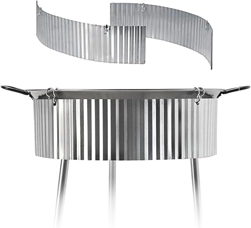 Parabrisas para Paella Gas Burner - Juego de 3 parabrisas de acero inoxidable para paella de menos de 28 pulgadas (27.6 in)