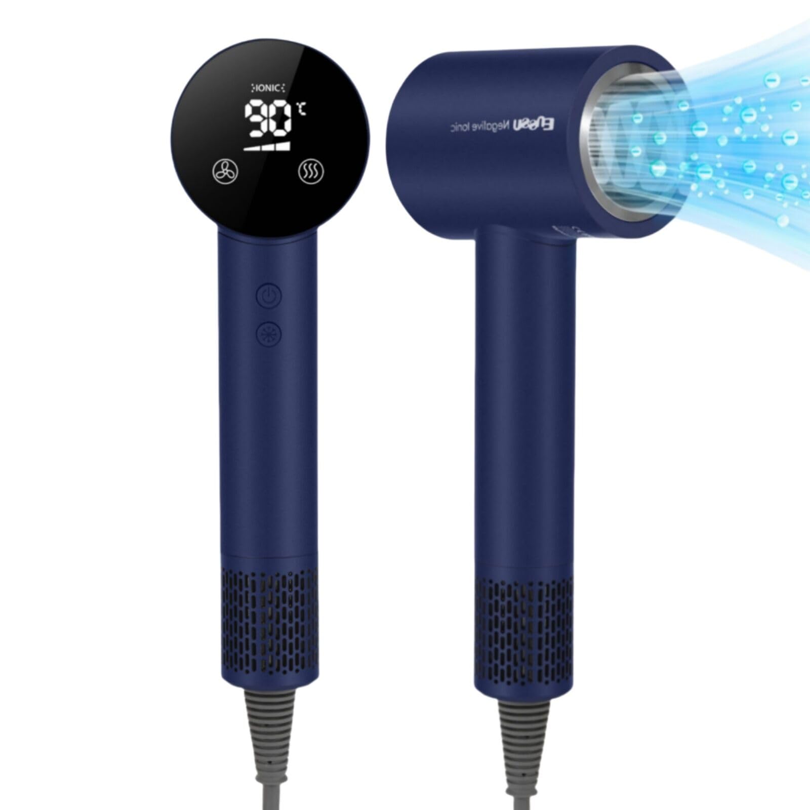 LEMULEGU Hair Dryer,110000 RPM High-Speed Brushless Motor for Fast Drying with HD Digital Display Low Noise Compact Hair Blow Dryer for Curly Hair for