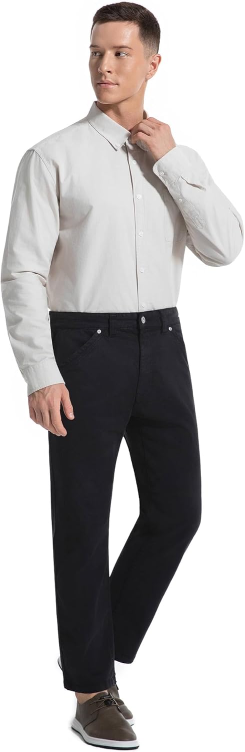 Skinny Khaki Pants for Men Short Inseam 26 27" Cropped Ankle Length Slim Fit Stretch Casual Chinos Vintage Washed - Image 4