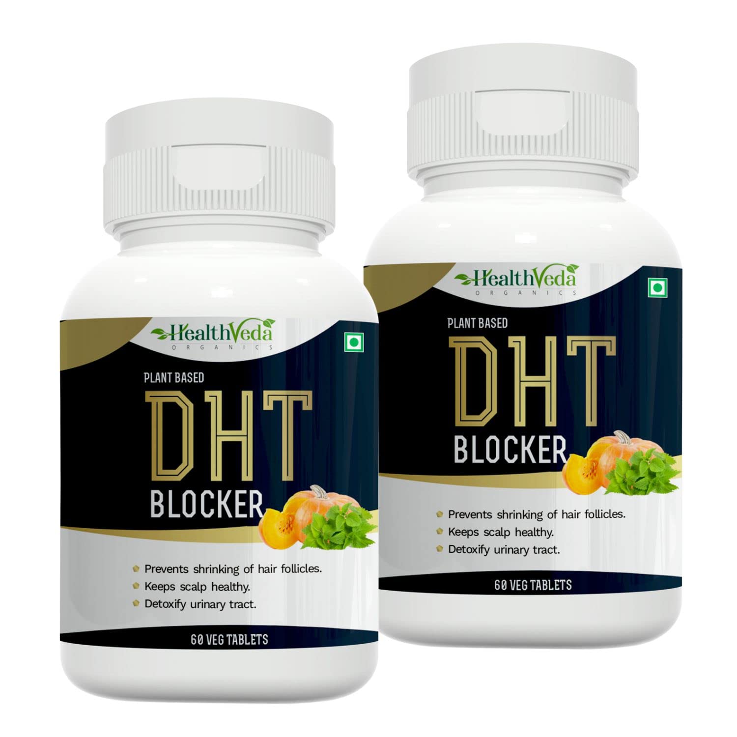 Health Veda Organics Plant Based DHT Blocker, 120 Veg Capsules | With Goodness of Nettle Leaves | Supports Urinary Tract, Hair Health & Stimulates Hair Growth | For Both Men & Women |