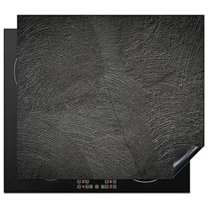 KitchenYeah© Inductie Beschermer [formaat] Keuken Decoratie Kookplaat Beschermer voor Inductiekookplaat Afdekplaat Anti Slip Mat – Zwart – Patronen – Interieur – Effen – Zwarte – Donker