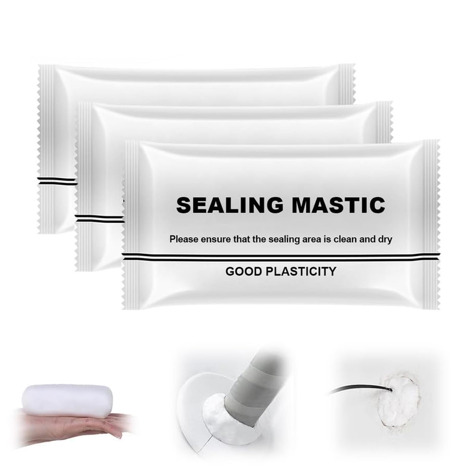 2025 New Type White Waterproof Sealant Mastic, Waterproof Repair Sealing Clay, Quick Mending Mud for Drain Connection, Wall Hole, Air Conditioning