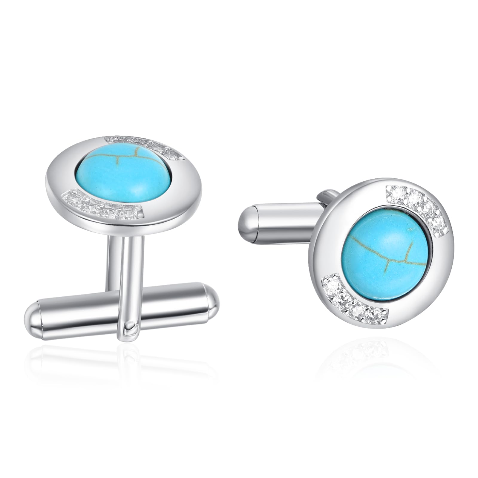 ADMETUS Created Turquoise Cufflinks Sterling Silver Created