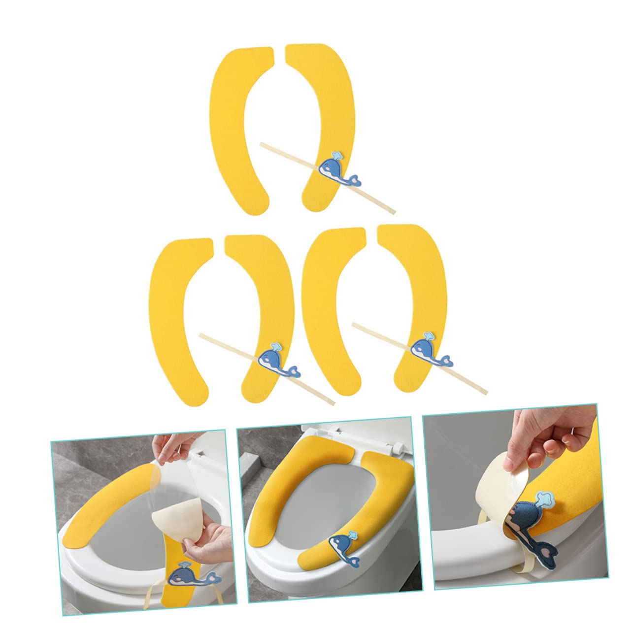 Cabilock Seat Lid Cover Pads Round Washable Seat Covers Self-Adhesive Seat Sticker for Bathroom Toilet Seats Cushi