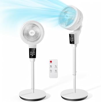 Oscillating Fan, 360 Air Circulator Pedestal Fan, 43.3 Adjustable Height