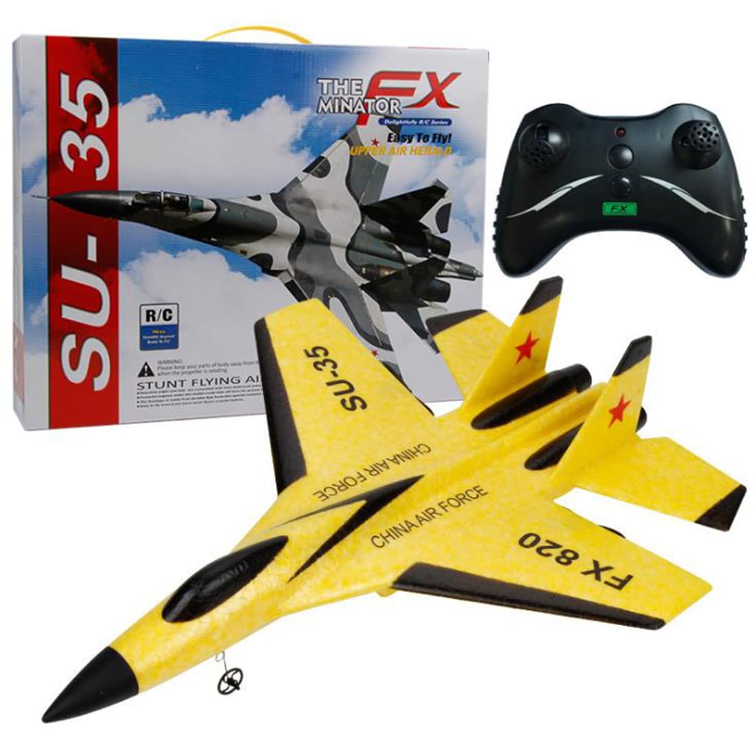 FX-820 RC Airplane 2.4G Gliders Fixed Wing Foam Airplane Remote Control Drone Foam Hand Throwing Glider Outdoor Gift Toys For Kid By BEST-ENCOUNTER (FX820 Yellow)