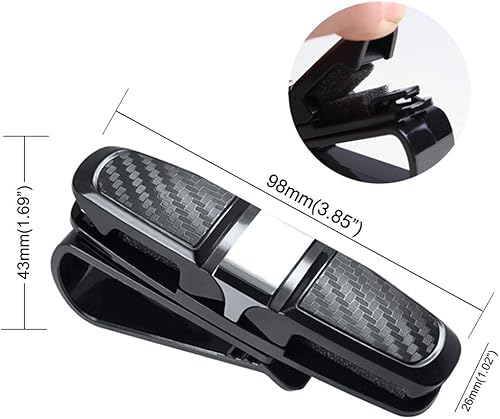 Miniatura 4 de Paquete de 2 soportes para lentes para visera solar de automóvil, clip de soporte para lentes con diamantes de imitación de cristal a la moda,