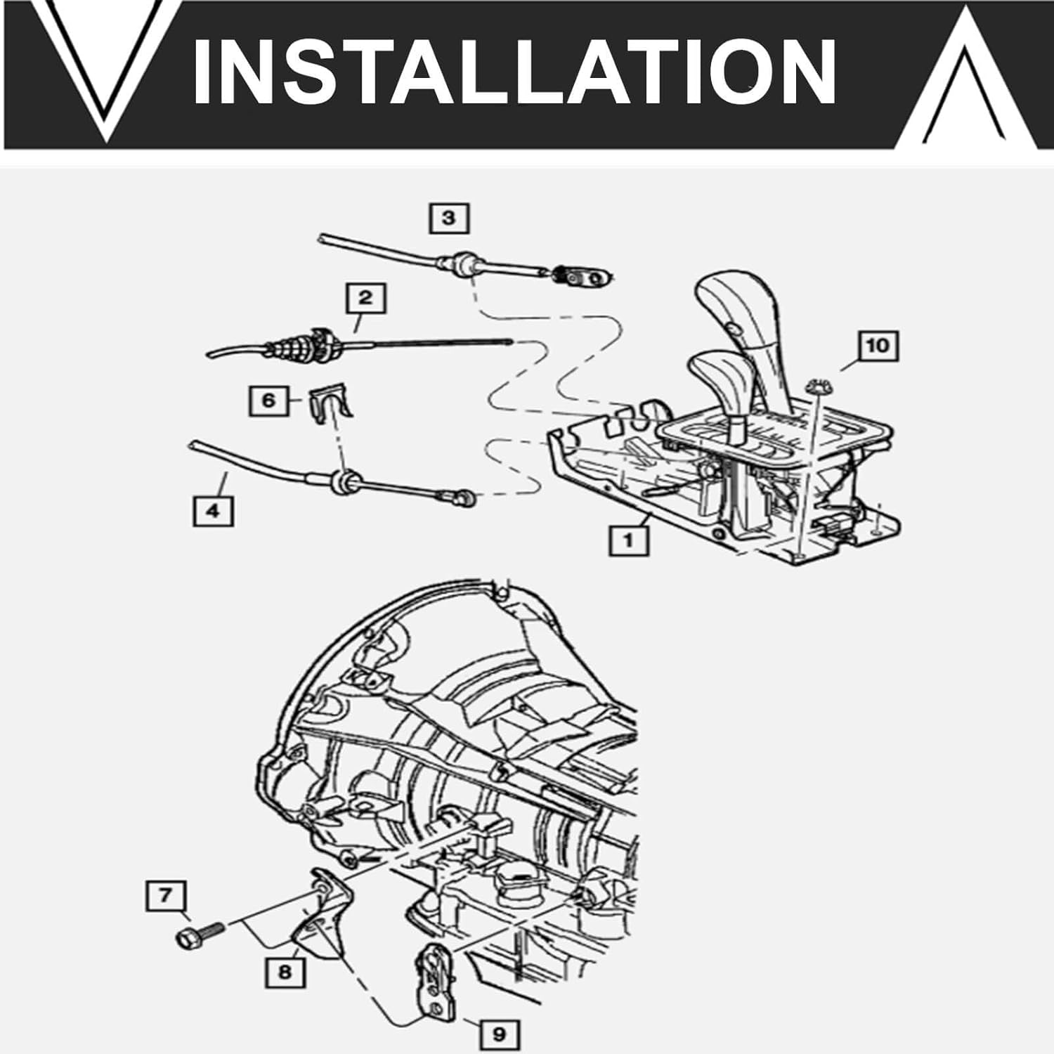 Auto Transmission Gear Shift Control Cable 52104060AG Compatible with Jeep Grand Cherokee 4.0L I6 2003 2004,Transmission Shift Control Cable Replace 52104060AG
