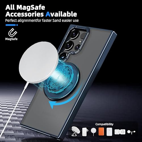 Miniatura 2 de NKECXKJ Funda para teléfono Samsung Galaxy S23 Ultra con protector de pantalla de vidrio templado, carga inalámbrica Mag-Safe Carga inalámbrica