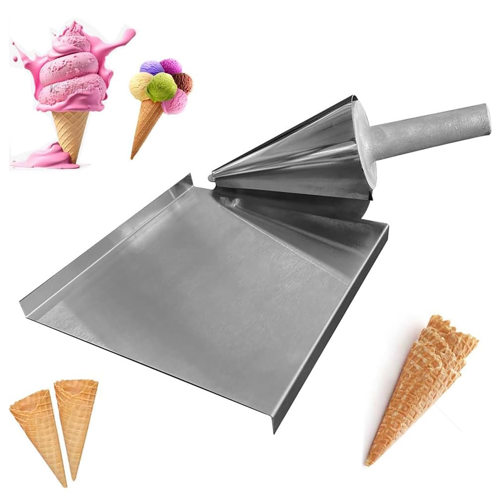 Rouleau de cône à gaufres, outil de formage en acier inoxydable pour la fabrication rapide et pratique de cônes de crème glacée dans les restaurants et les cuisines à domicile