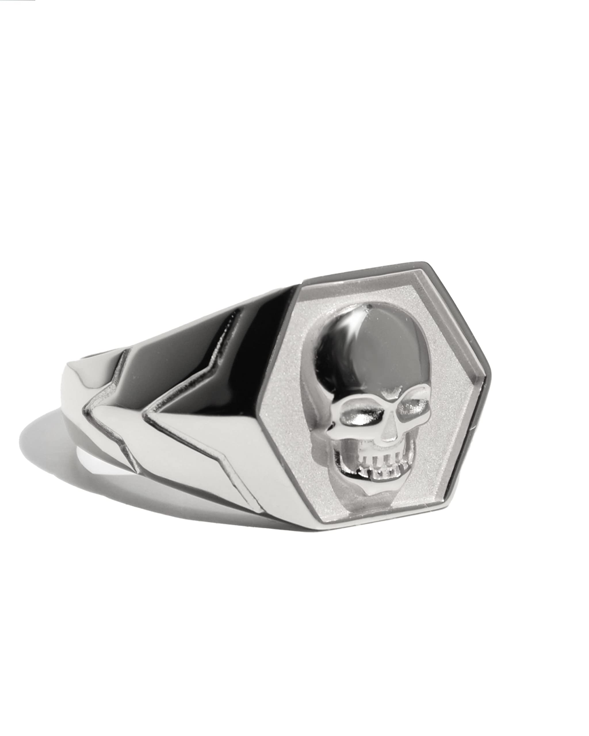 ROCK & STEEL GERMANY Rock and Steel | Anillo para hombre | plata | anillo de calavera | anillo de sello de plata de ley 925 | sólido | anillo de calavera