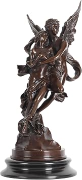 12.8" H Bronze Cupid/Eros and Psyche Statue Greek Mythology Love God Romantic Sculpture Art Home Decor