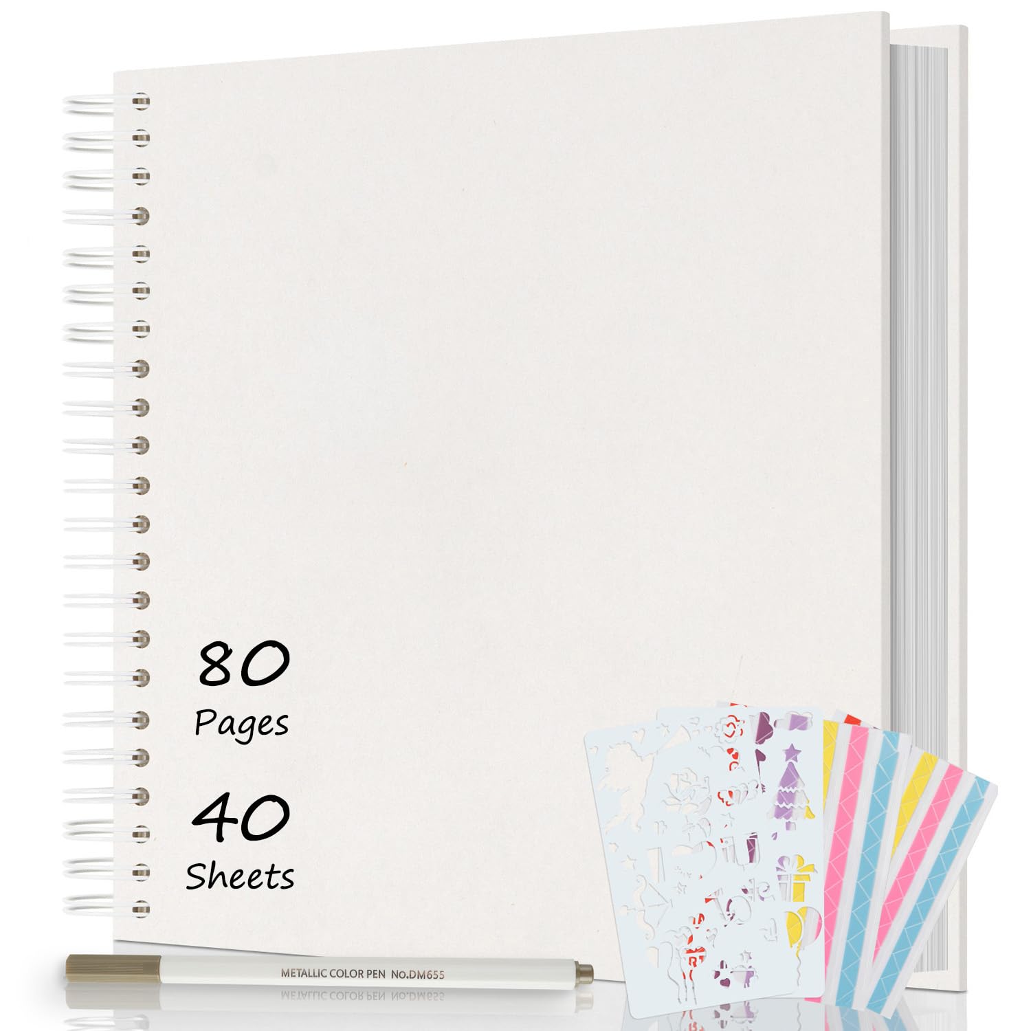 AIOR Fotoalbum zum Selbstgestalten und Einkleben, DIY Spiralalbum 40 Seiten