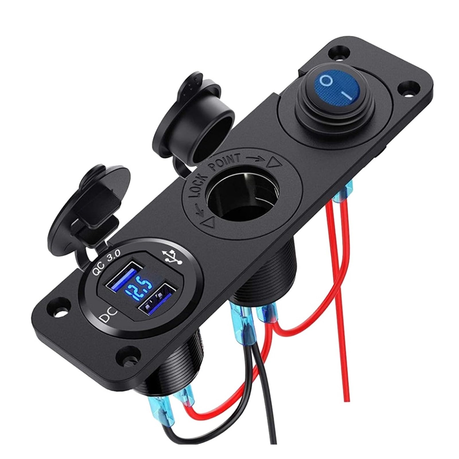 Ładowarka Samochodowa 12V 24V Kondensator Samochodowy Wodoodporna Pyłoszczelna Ładowarka Samochodowa USB ABS Stop Aluminium Do Samochodu Na Statki Motocykl