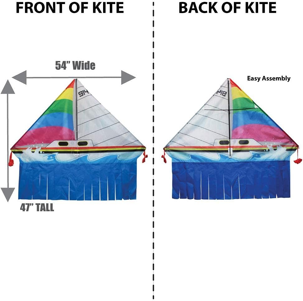 WindNSun Delta Xt Wide Polyester Ripstop Sailboat Delta Kite, 54 inches