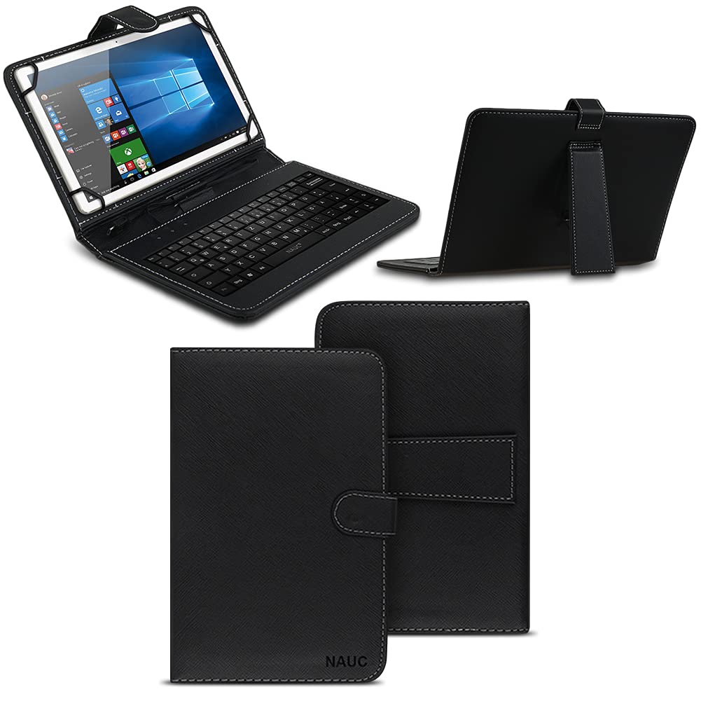 NAmobile Tastatur Hülle Für Blackview Tab 8 – QWERTZ Keyboard Case Mit Standfunktion, Schwarz