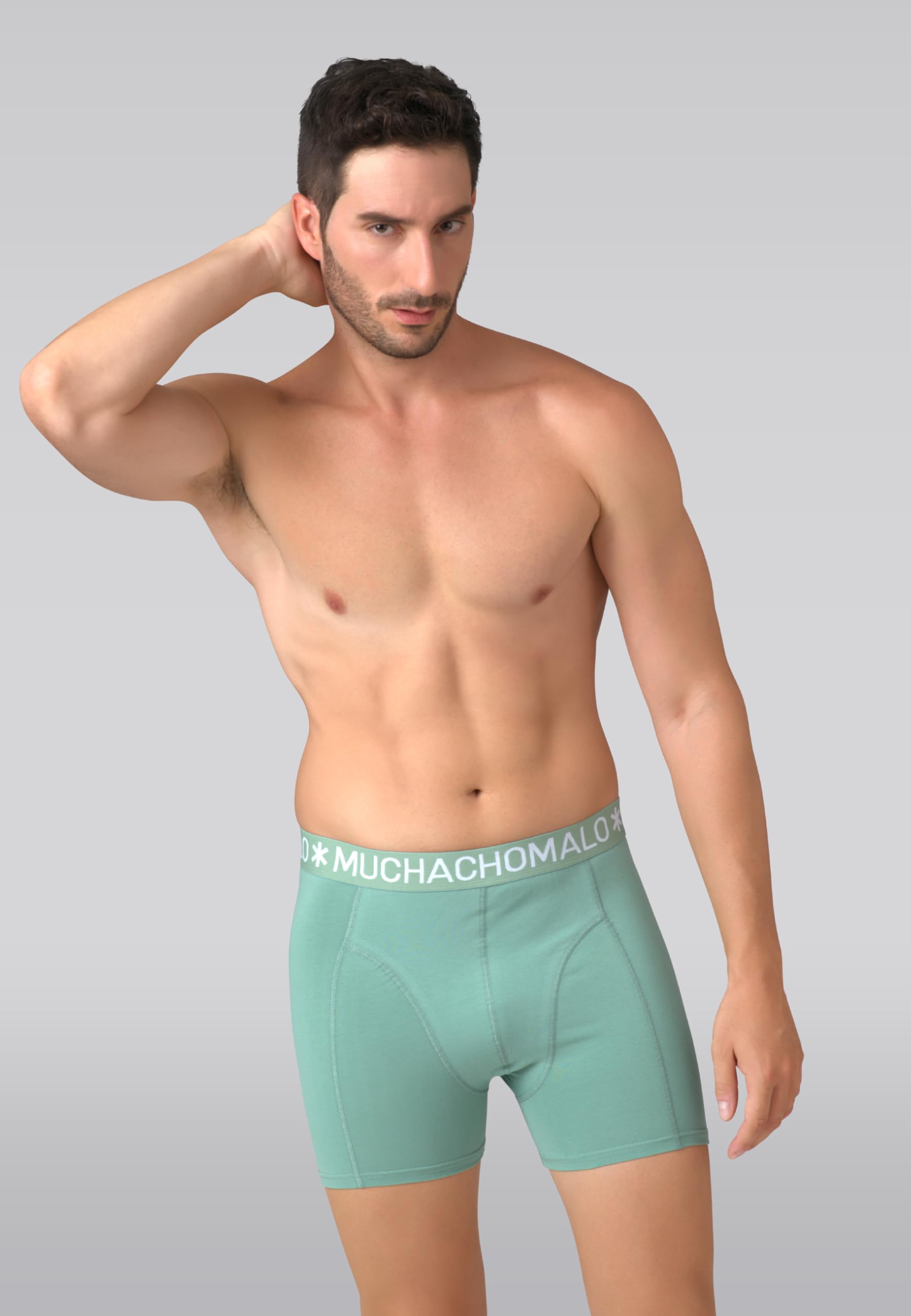 Muchachomalo Uomo Boxer 7-Pack, Tinta Unita, Cotone, Fascia Elastica