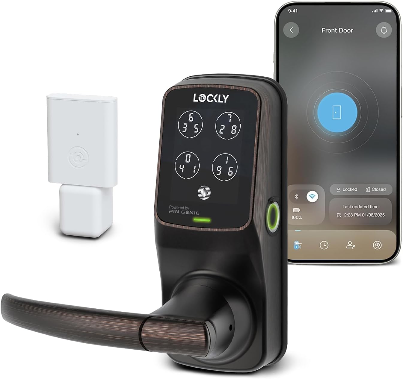 Lockly Secure Pro Smart Lock Wi-Fi, Keyless Entry Digital Keypad Door Lock, 3D Biometric Fingerprint Sensor Front Door Lock with Handle, Voice Control & Auto Lock – Latch Edition Lockly Secure Pro Smart Lock Wi-Fi, Keyless Entry Digital Keypad Door Lock, 3D Biometric Fingerprint Sensor Front Door Lock with Handle, Voice Control & Auto Lock – Latch Edition