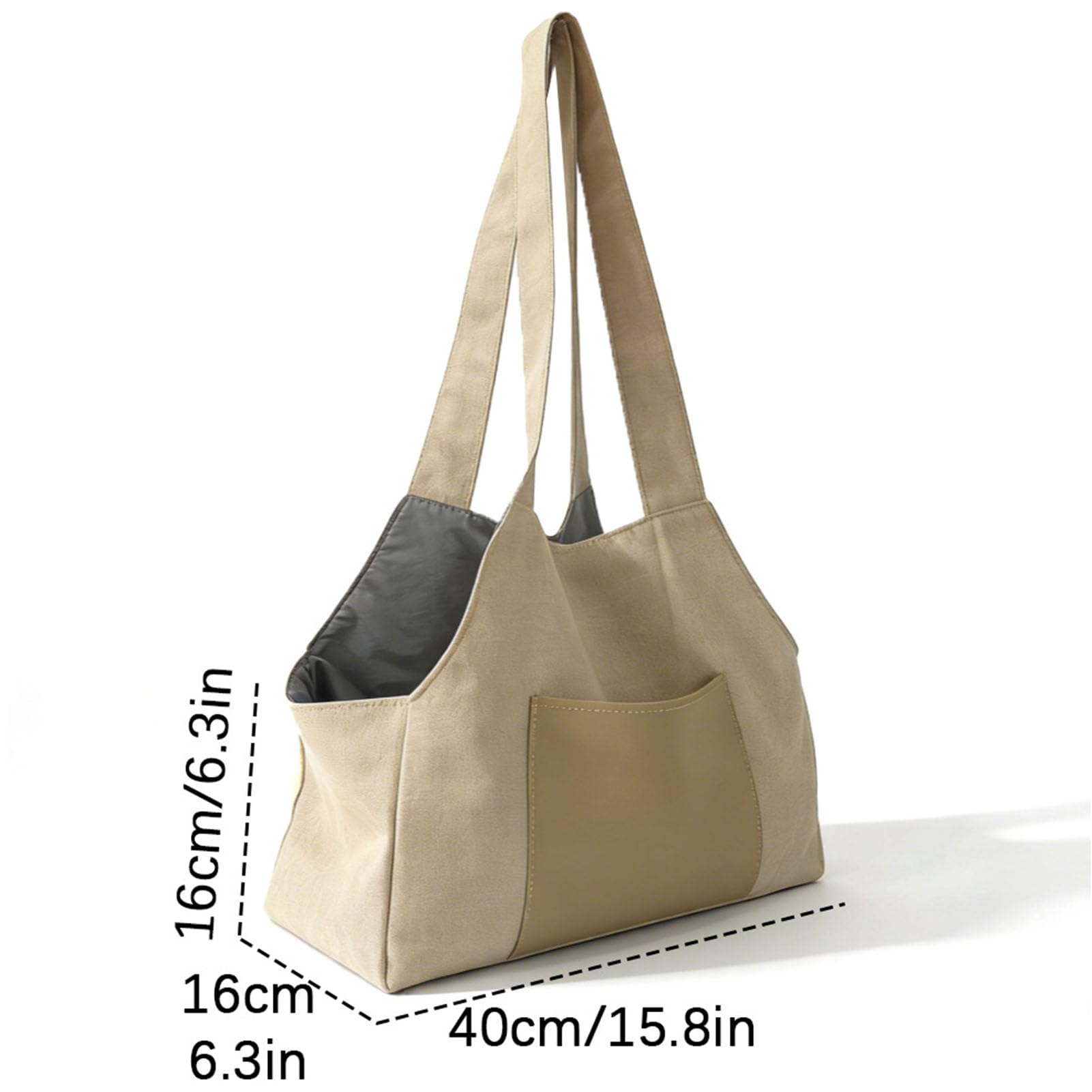 TOPINCN Portamonedas para Perros, Bolso de Nailon Suave, Plegable, Ligero, para Cachorros, para Compras, Viajes, Bolsa de Transporte para Mascotas, para Perros Pequeños, Gatos, (Beige)