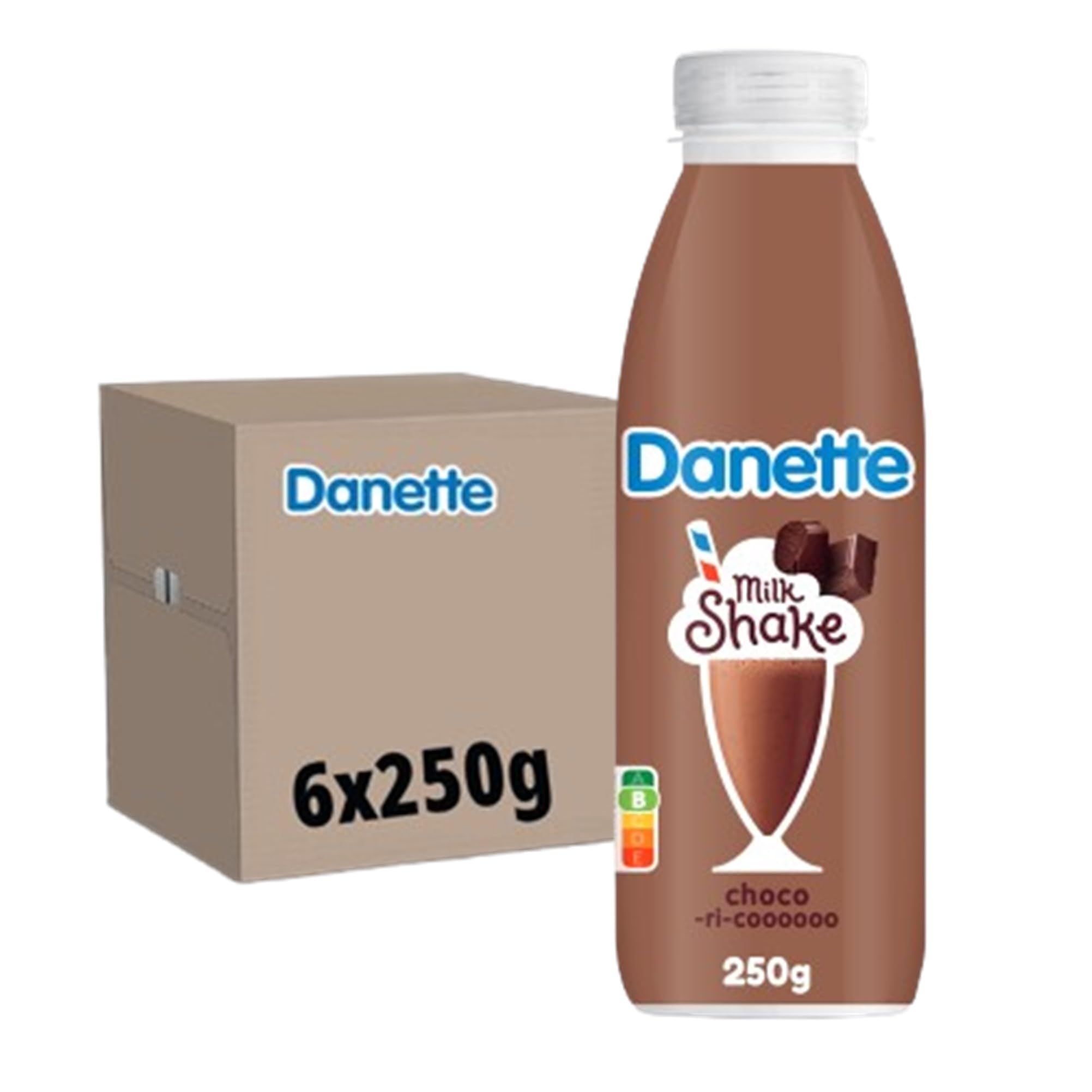 Danette Milkshake - Boisson gourmande - Saveur Chocolat - 250g - Lot de 6x250g
