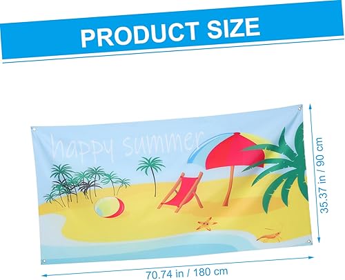 Miniatura 6 de Homoyoyo 3pcs Beach Background Cloth Summer Decor Beach Pool Wall Banner Out Door Decor Beach Banner Photography Backdrop Palm Leaf Decor Pool Party