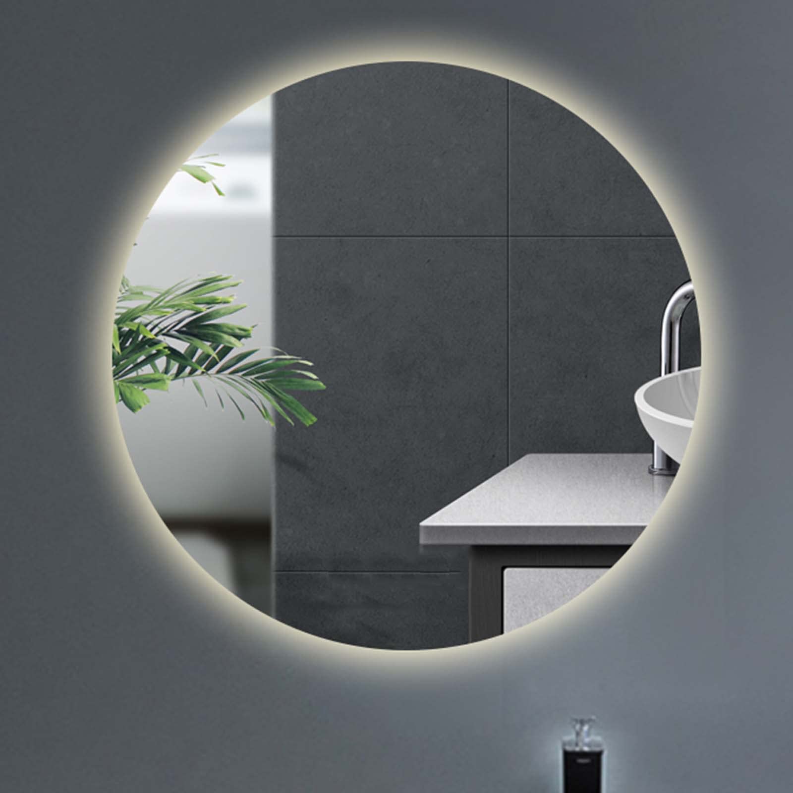 Badezimmer-Wand-Smart-Touch-Badezimmerleuchte, energiesparender Touch-Leuchtspiegel mit Antibeschlagfunktion