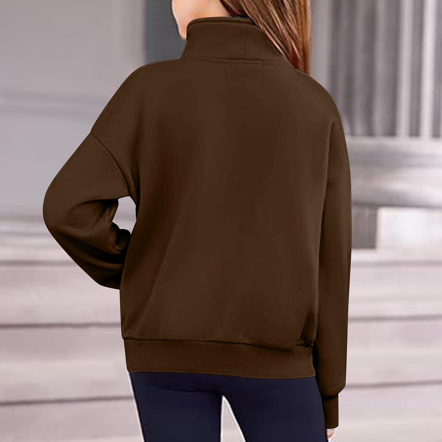 Girls Half Zip Sweatshirts Collar Zip Up Pullover Hoodies Cropped Long Sleeve Thumb Hole Hoodie Girls 6 to 9 Years